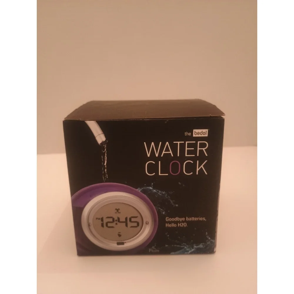 The Bedol Water Clock H2O Digital Clock with Alarm No Batteries H2O Powered New